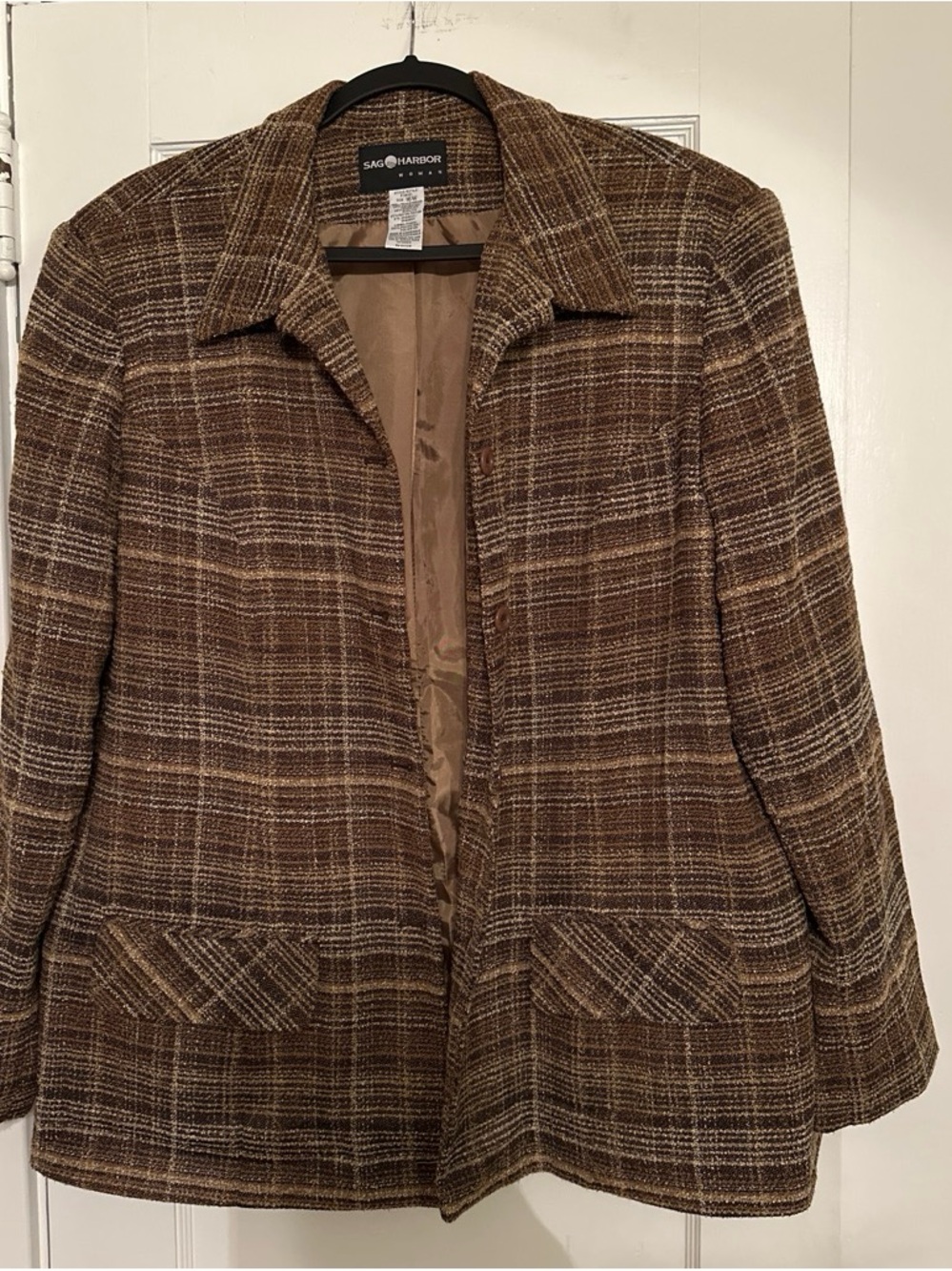 Sag Harbor Brown Plaid Tailored Blazer